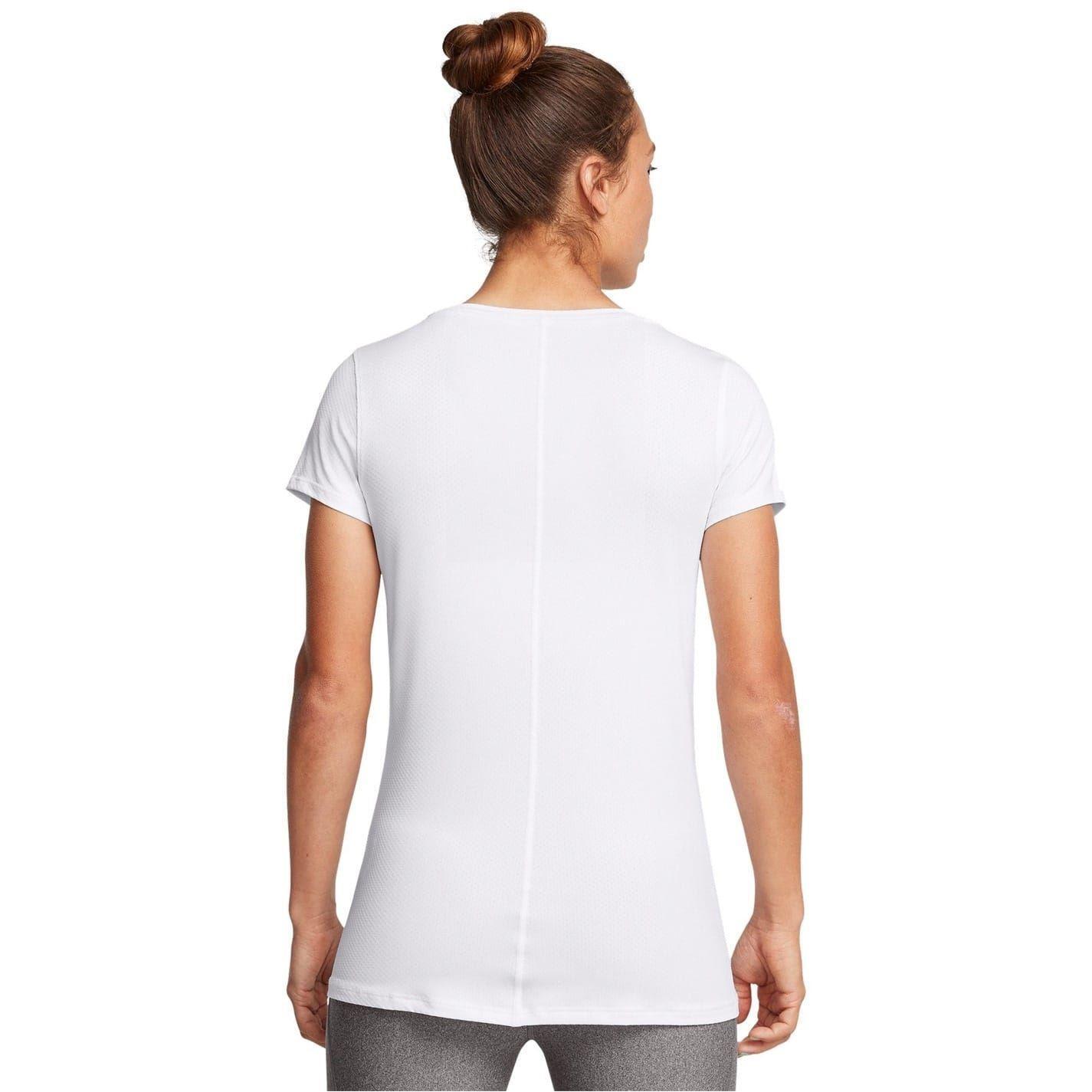 Dames Performance HeatGear Training Tshirt met korte mouwen (Wit) 3/4