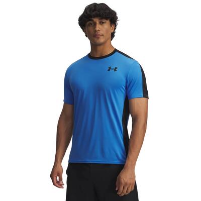 Heren hg wordmark tweekleurig slim fit tshirt (atlantis/blauw)