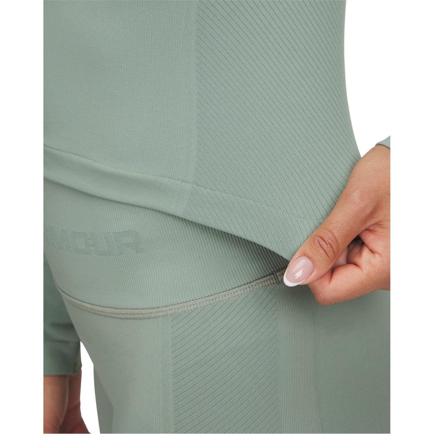 Maglietta Corta Aderente Manica Lunga Donna Under Armour Vanish Verde Chiaro 3/3