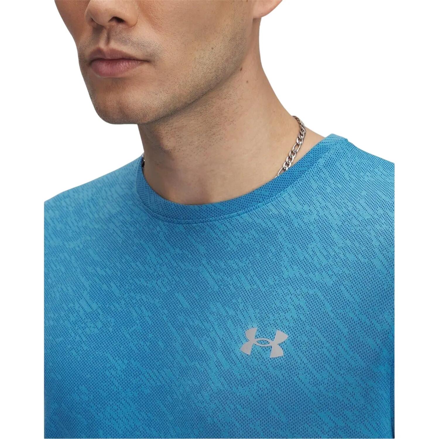 Maglietta Corsa Regolare Camo Uomo Under Armour Launch Blu 3/3