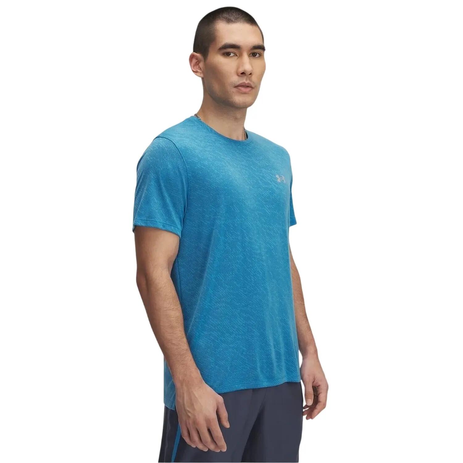 Maglietta Corsa Regolare Camo Uomo Under Armour Launch Blu 1/3