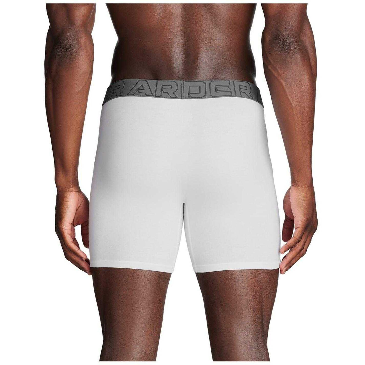 Boxer Uomo Misura Confezione 3 Under Armour Performance Bianco 3/4