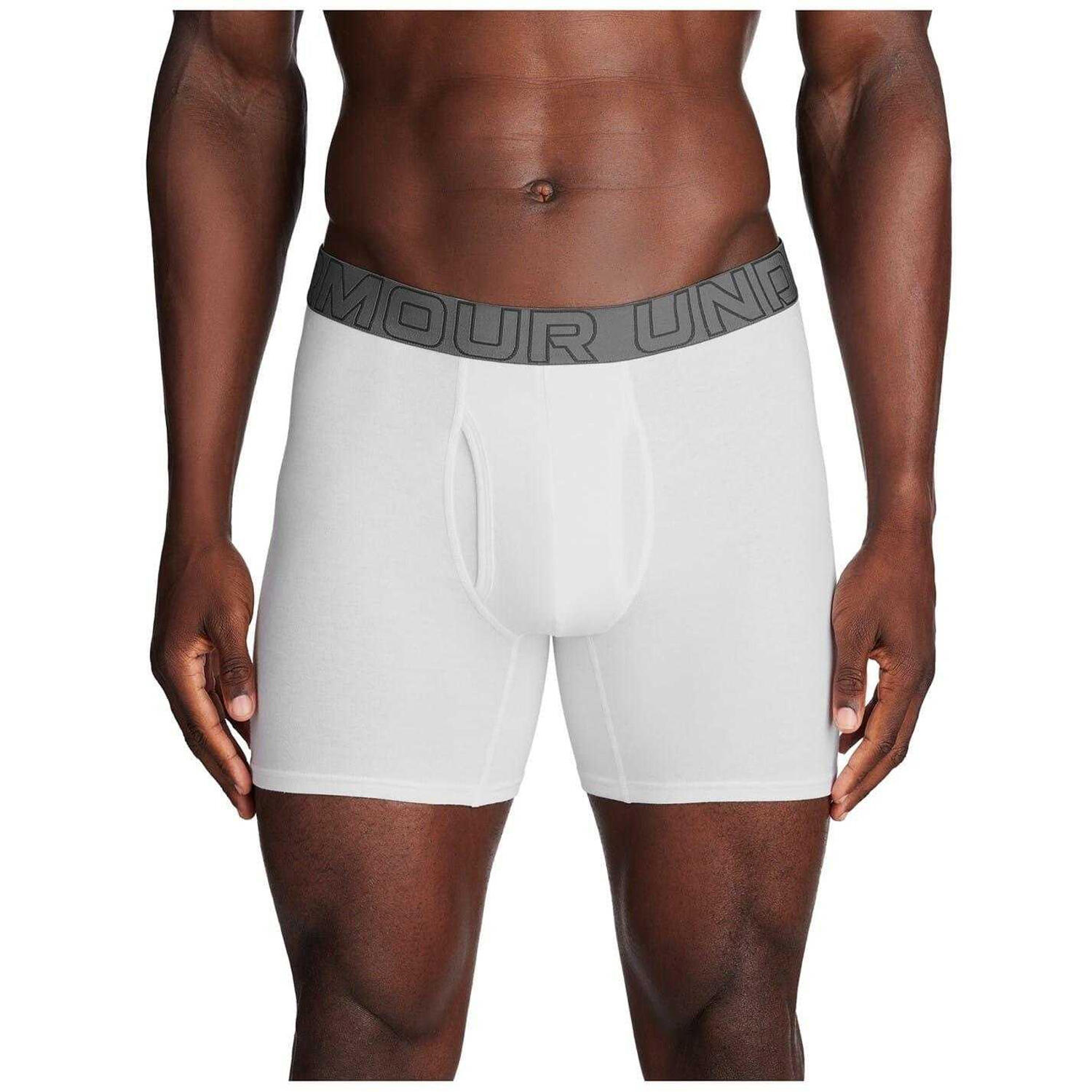 UNDER ARMOUR Pánské boxerky 3-pack Under Armourperf Cotton 6in White White