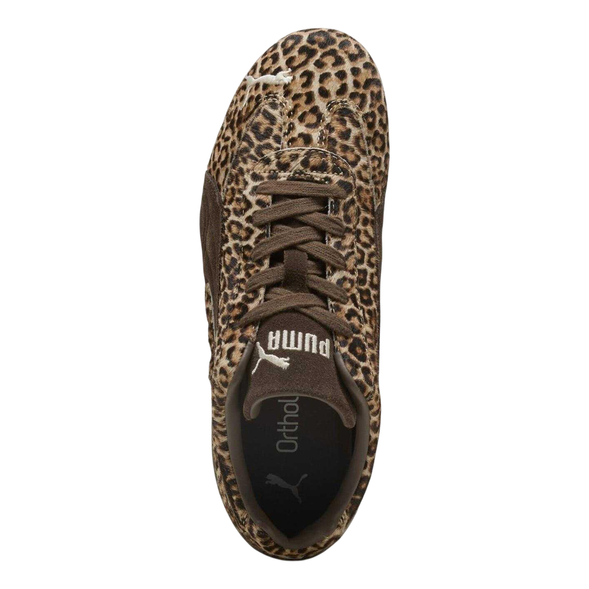 Womens/Ladies Speedcat Leopard Print Flat Trainers (Brown) 3/4