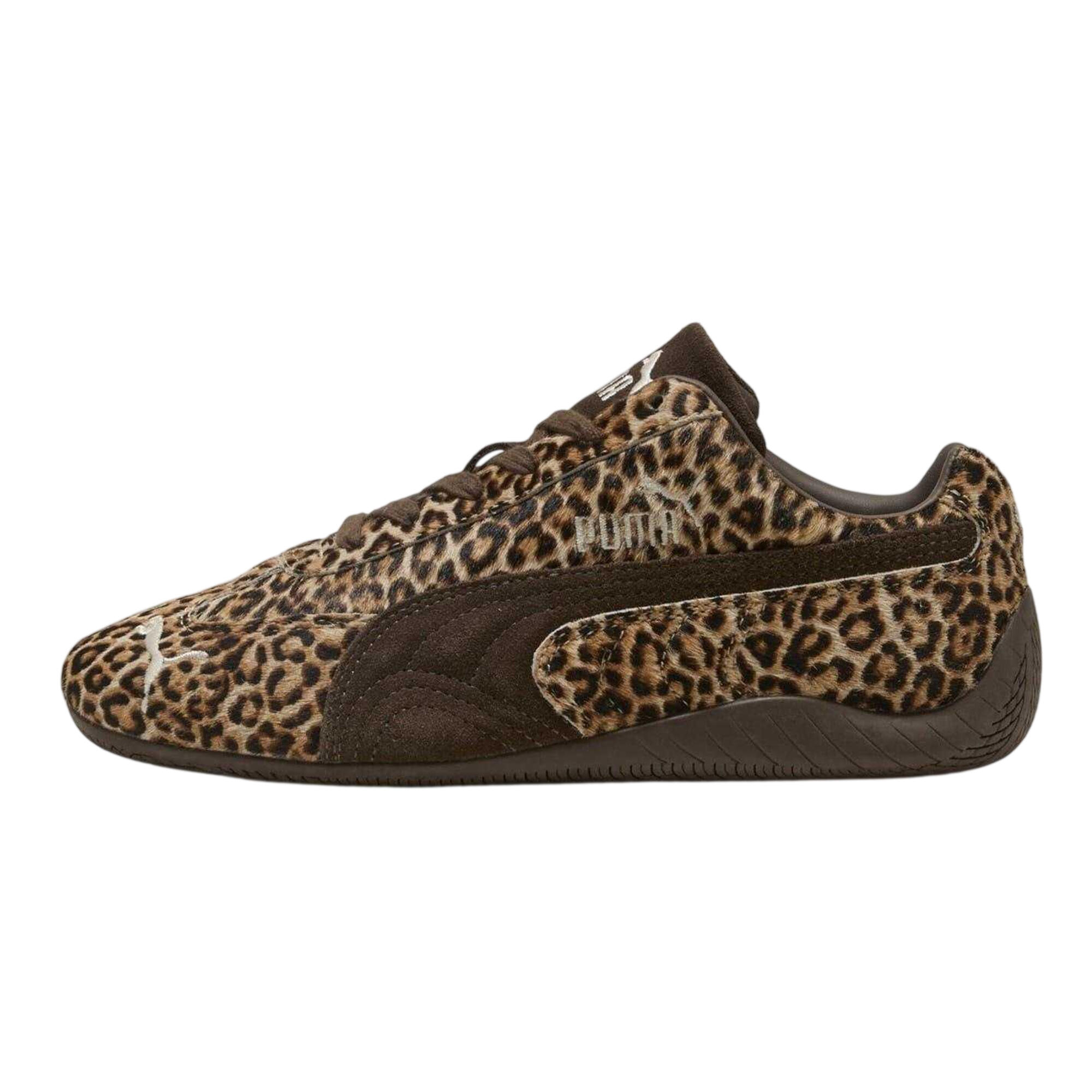 Womens/Ladies Speedcat Leopard Print Flat Trainers (Brown) 2/4
