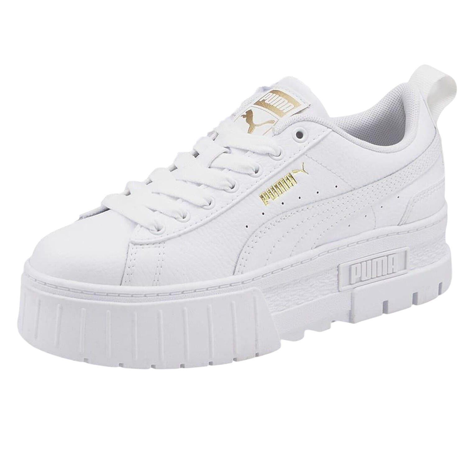 "Mayze" Sneaker für Damen, Leder, PlattformAbsatz Damen und Herren Weiß 4/7