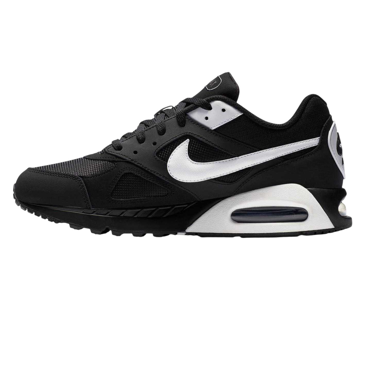 Mens Air Max Leather Trainers (Black/White) 3/5