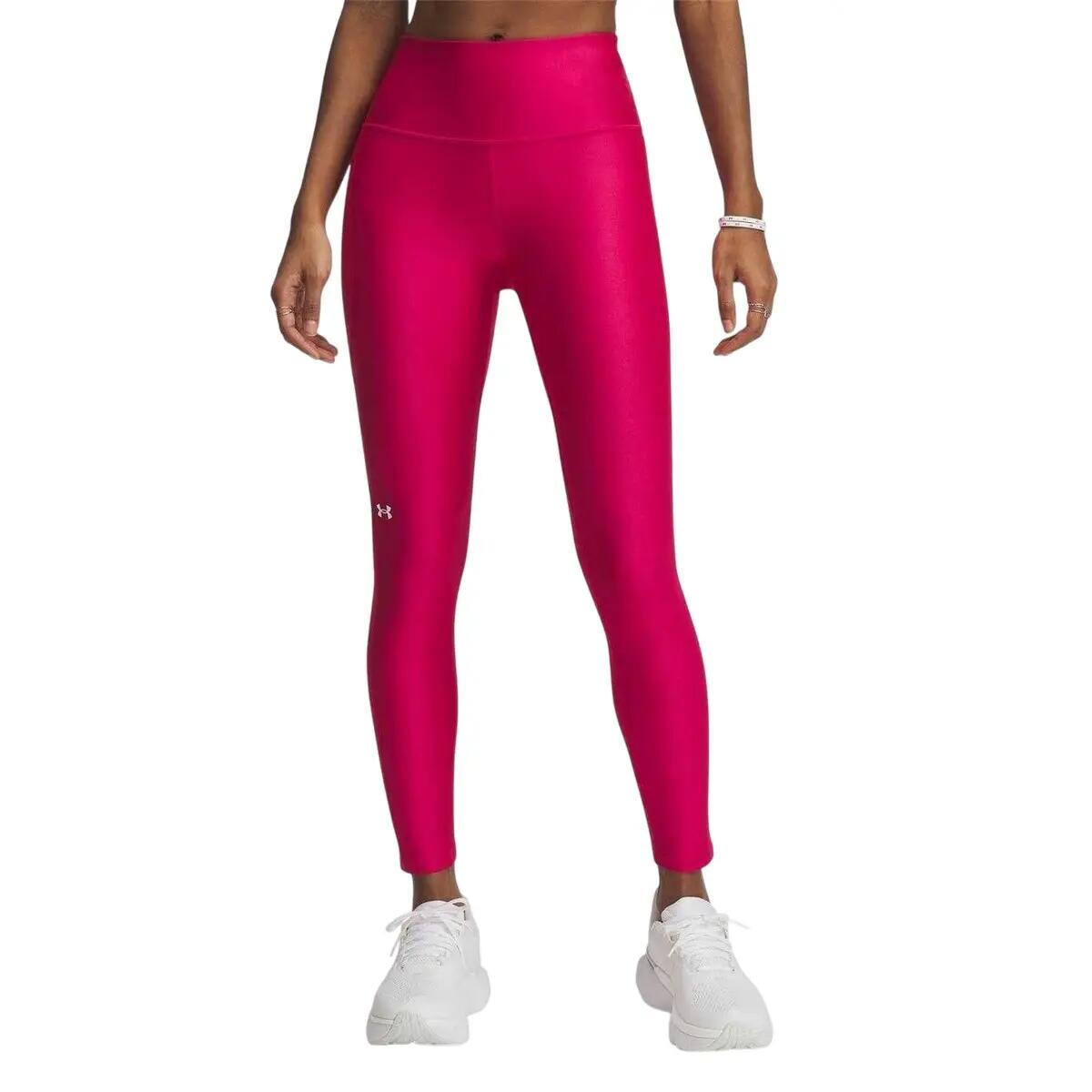 Dames HeatGear Leggings (Fuchsia/Wit) 2/5