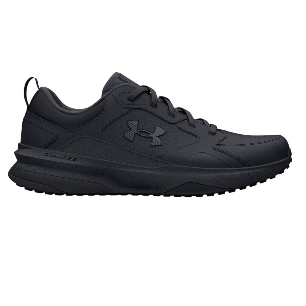 Mens Charged Edge Leather Trainers (Triple Black)