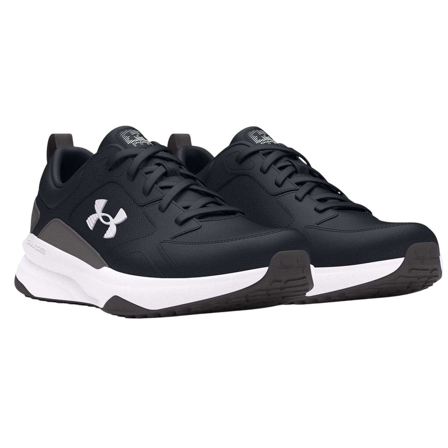Zapatillas Deportivas de Cuero Charged Edge para Hombre Negro, Gris, Blanco 3/7