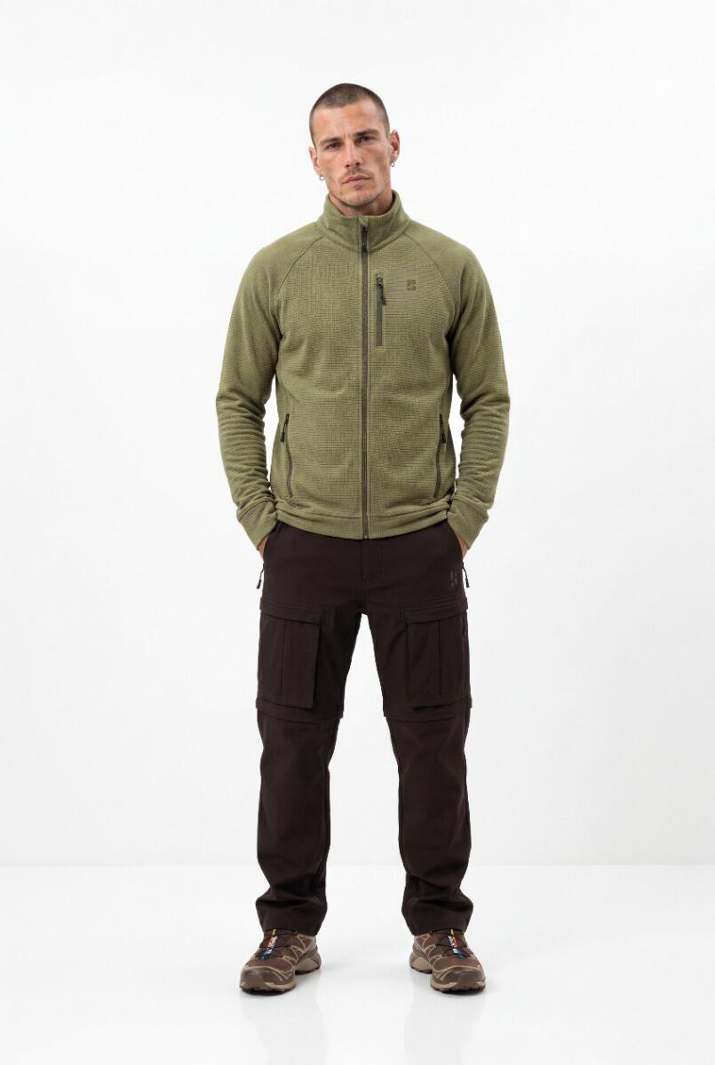 Outdoor Vest Heren - Wafelstructuur - Olijfgroen 2/4