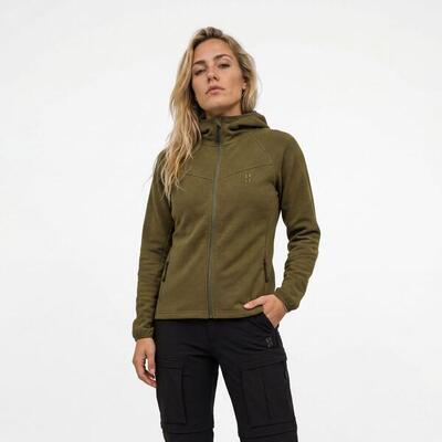 Outdoor vest dames met merinowol - olijfgroen