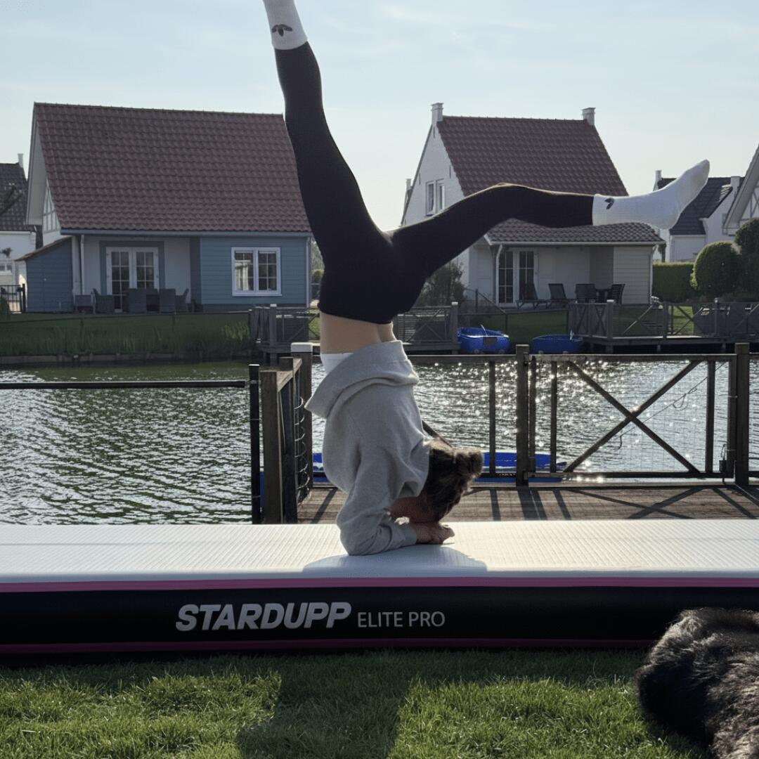 Tapis de gymnastique gonflable AirTrack Flow 4 m 10 cm rose - Stardupp 2/7