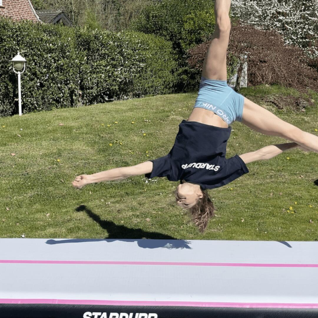 Tapis de gymnastique gonflable AirTrack Flow 4 m 10 cm rose - Stardupp 7/7