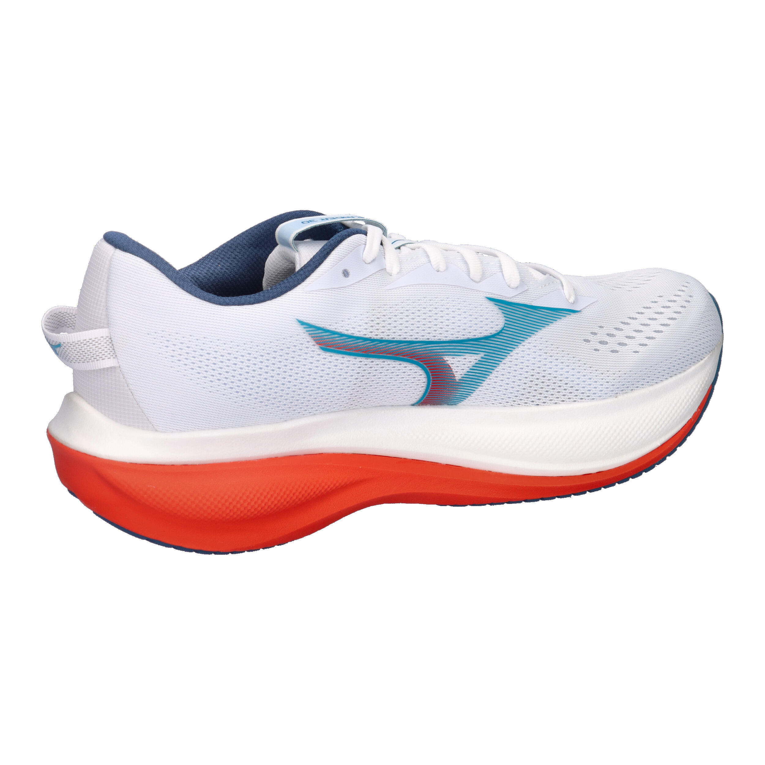 Mizuno Herren  Wave Rider 30 Laufschuh J1GM262051 White/Blue Jewel/Orange 7/7