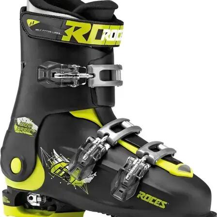 Roces Idea Free 6in1 adjustable Kids Ski Boots - 22.5-25.5 - Black/Green