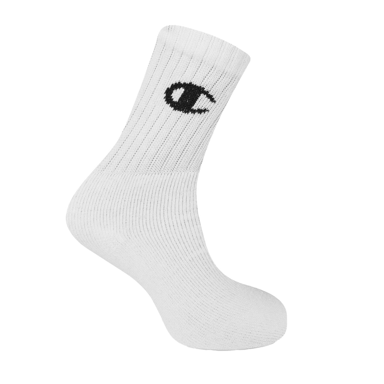 Childrens/Kids Crew Socks (Pack of 3) (Grey/White/Black) 2/4