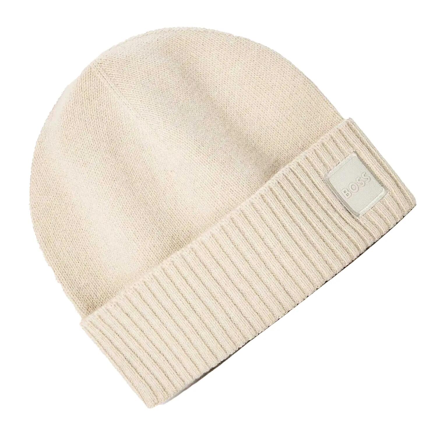 Mens Akaio Wool Beanie (Light Beige) 2/2