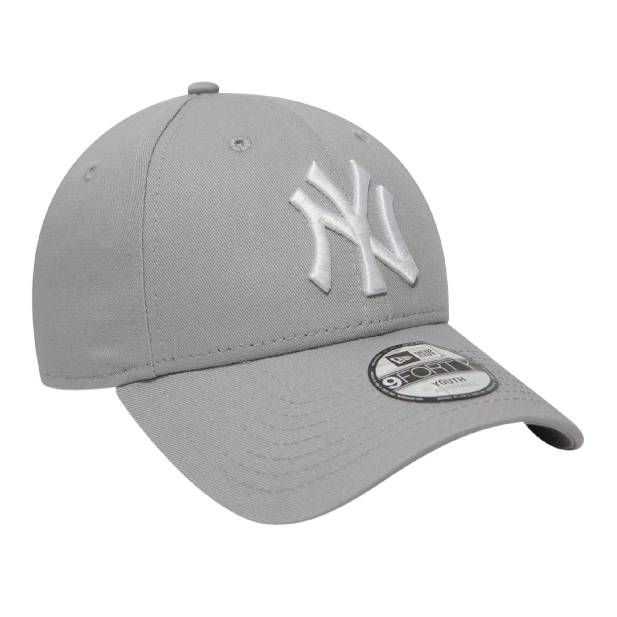 Cap Baseball Cotone Bambini New Era 9Forty Grigio Bianco 4/4