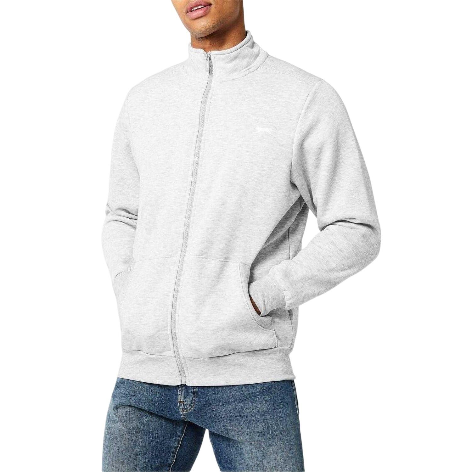 Mens Logo Polycotton Full Zip Jacket (Grey Marl) 3/4
