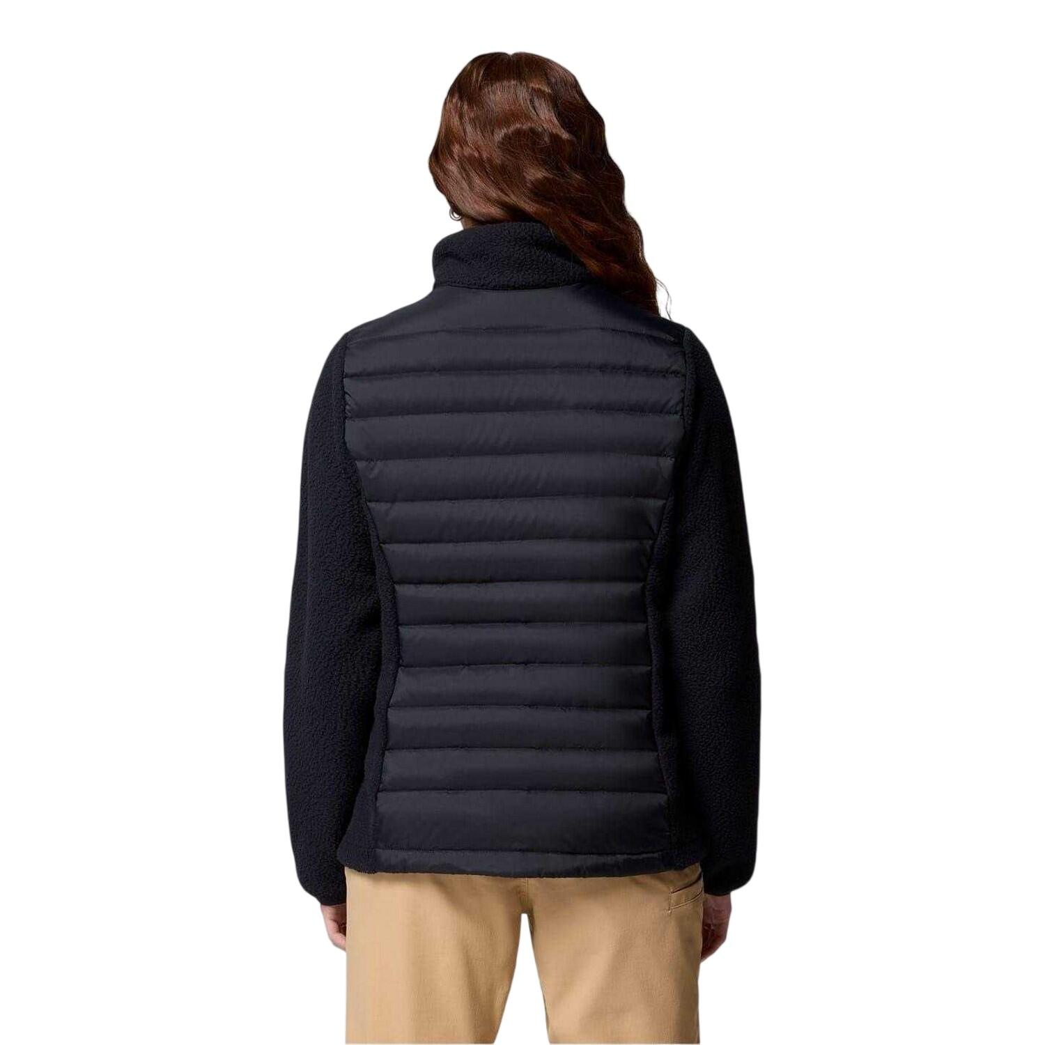 Womens/Ladies Patterned Zip Neck Hybrid Jacket (Black) 3/4