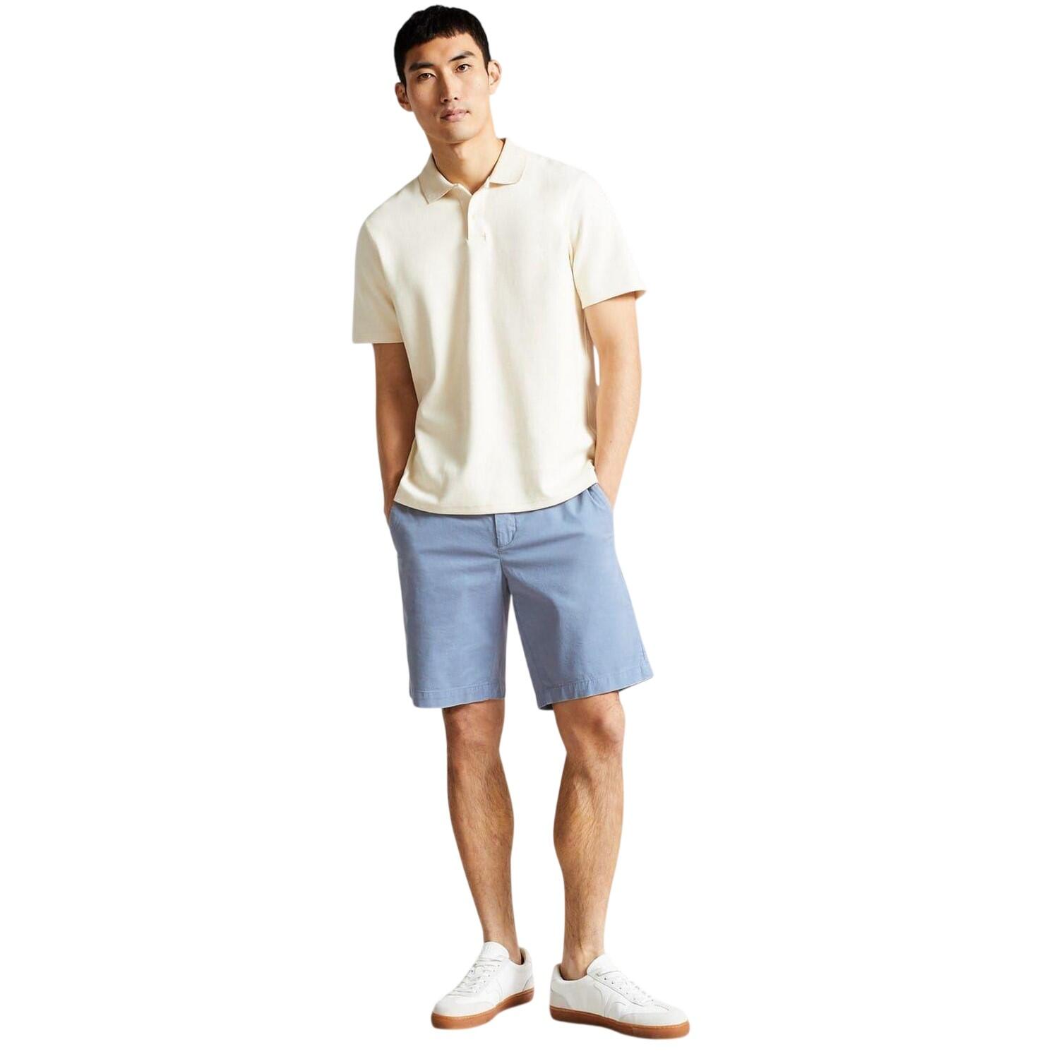 Chino Kurze Hose für Herren Mittelblau 4/4