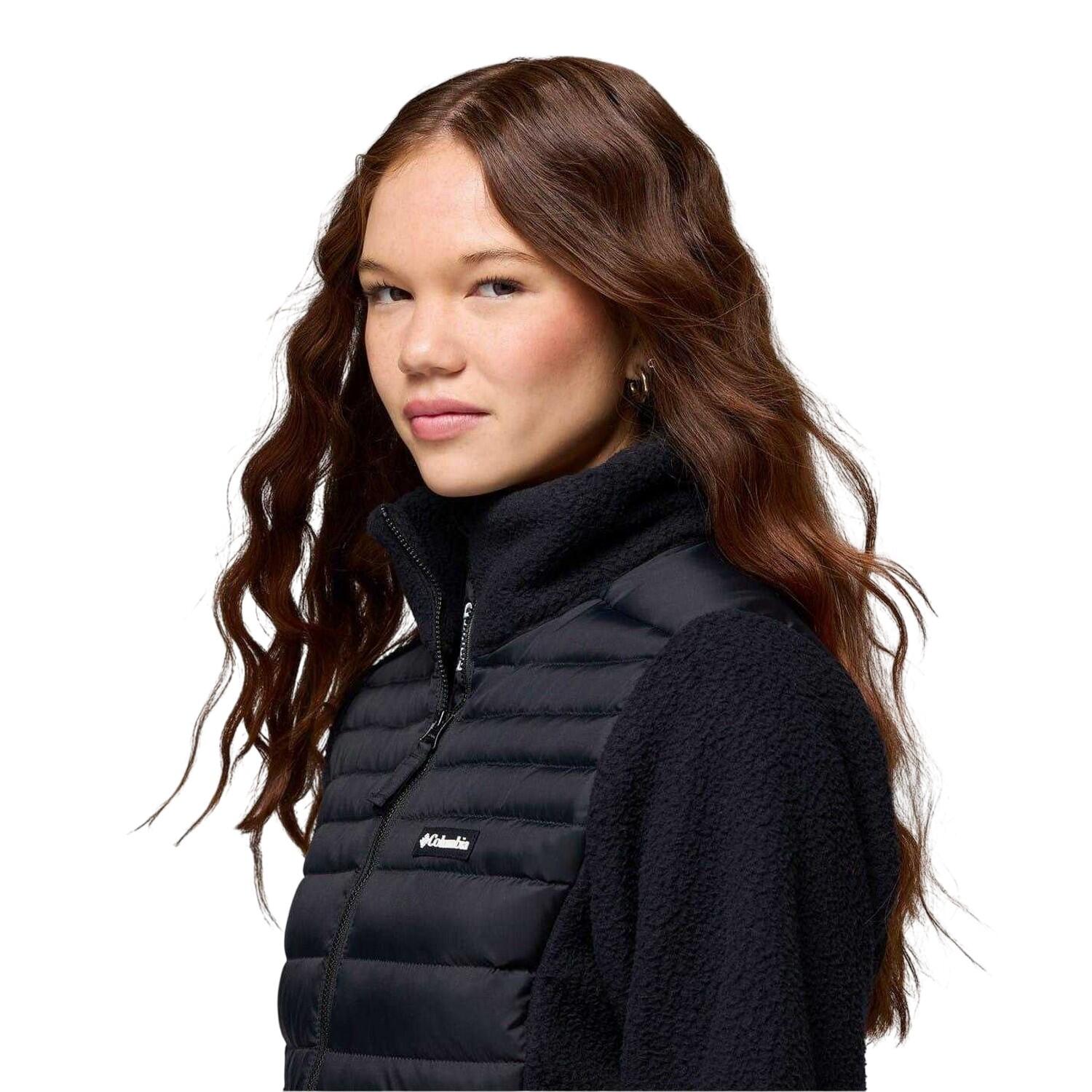 Womens/Ladies Patterned Zip Neck Hybrid Jacket (Black) 4/4