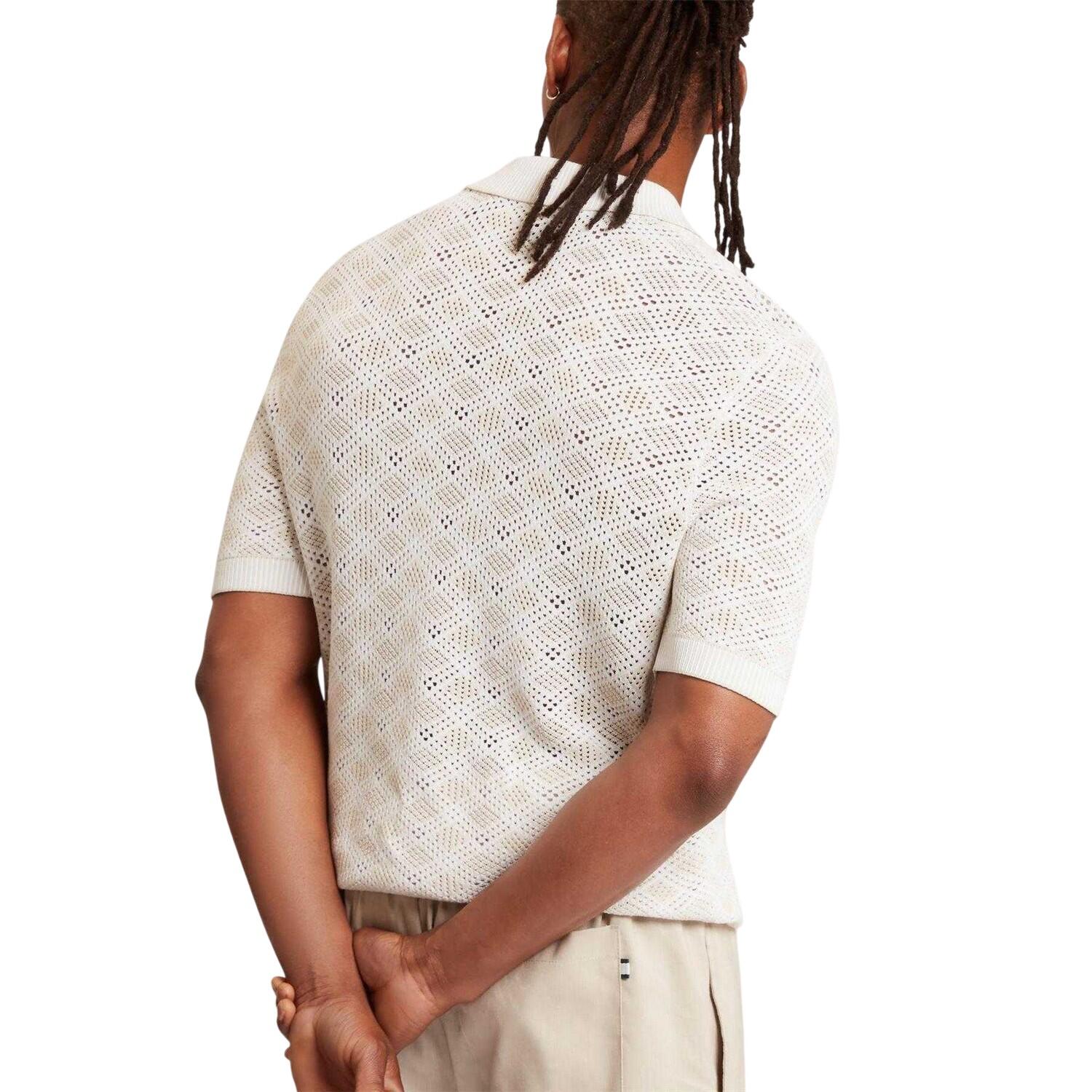 Polo Motif/style Géométrique Homme (Écru) 3/3
