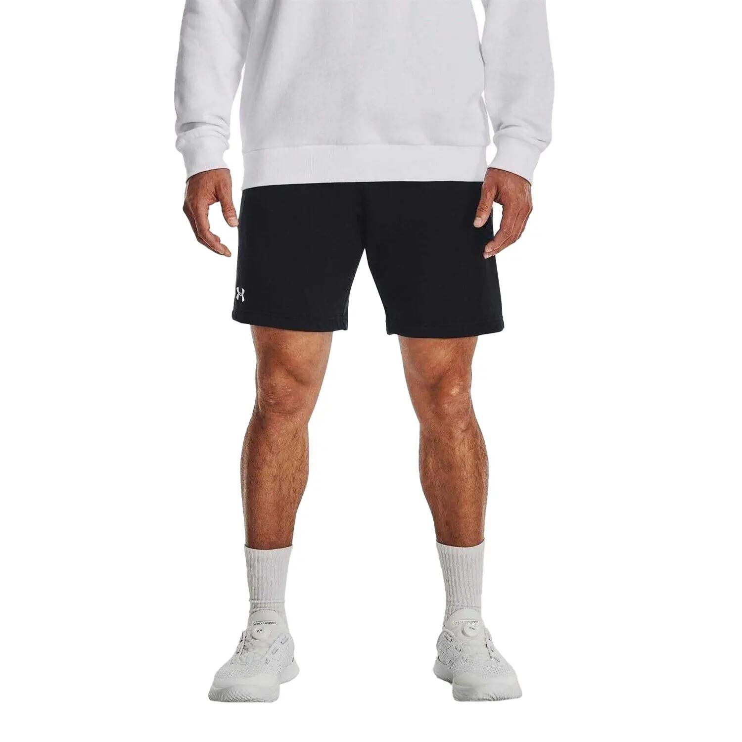 Pantaloncini Misto Cotone Uomo Under Armour Rival Nero 3/3