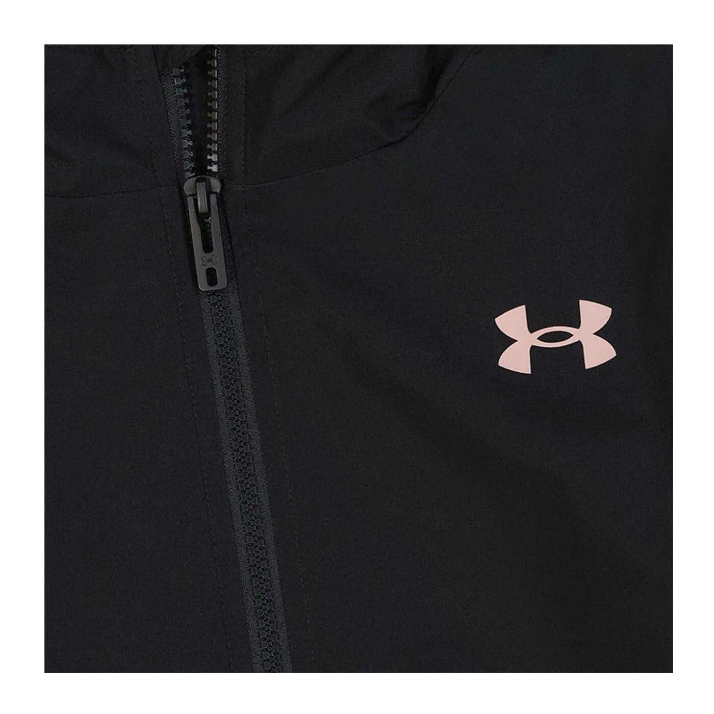 Giacca A Vento Cerniera Su Intera Lunghezza Ragazze Under Armour Nero Rosa 4/5