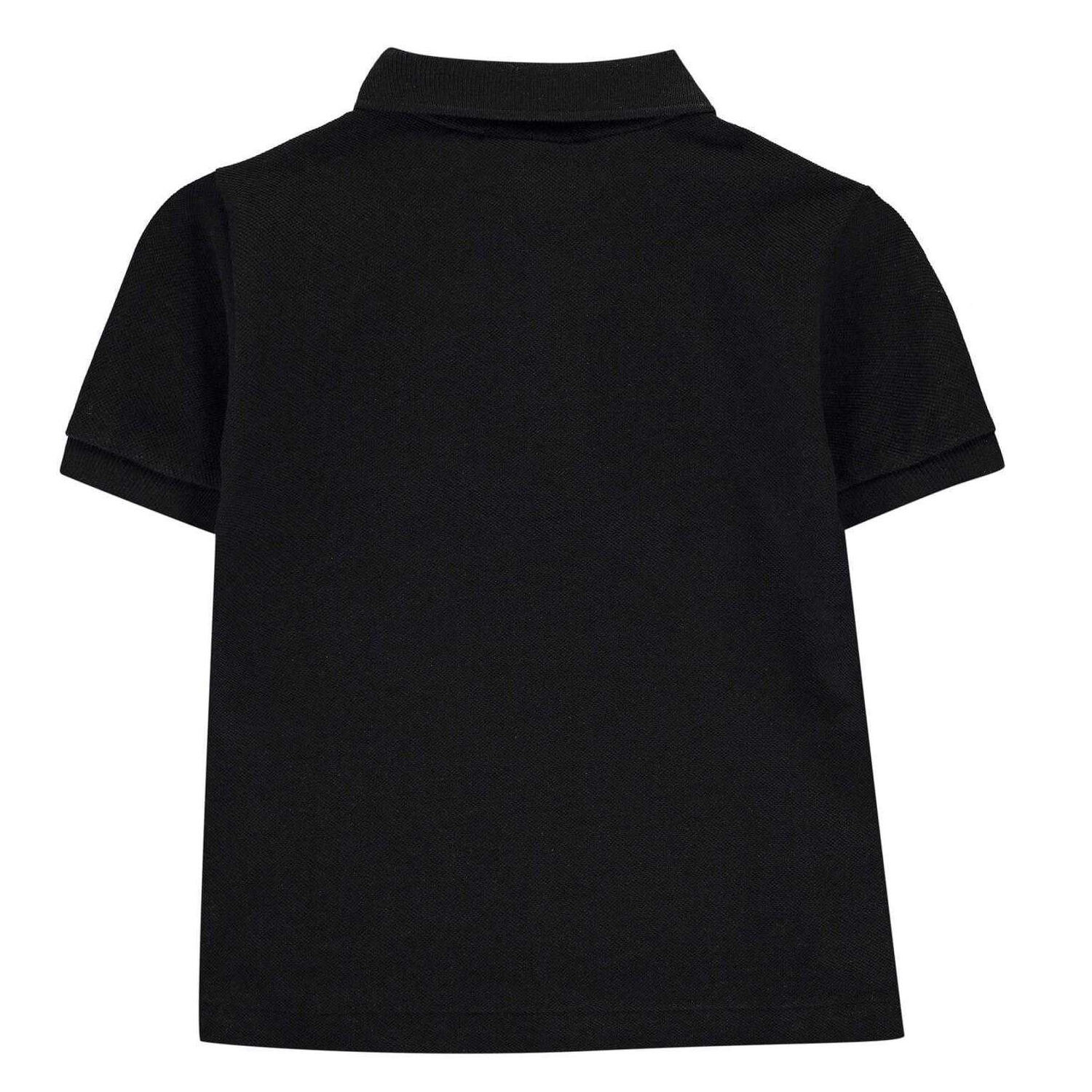 Boys Pique Polo Shirt (Black) 2/2