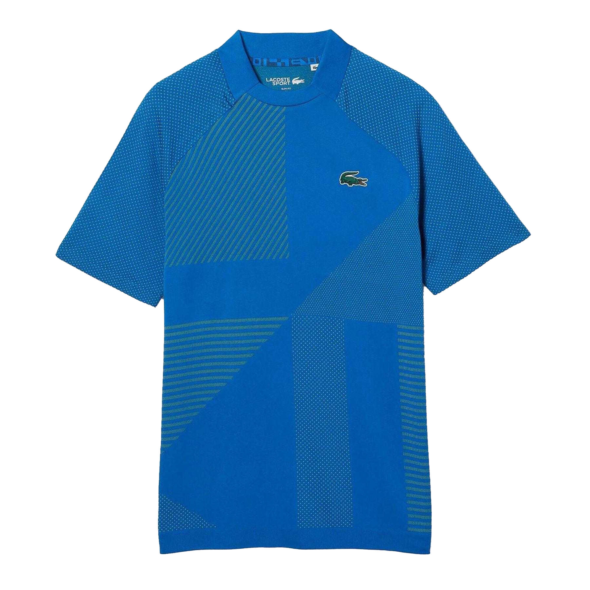 Mens Geometric Pattern Ultra Dry Polo Shirt (Blue) 2/4