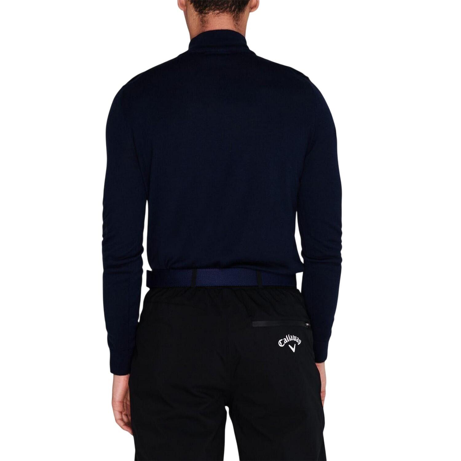 Pullover für , mit kurzem Reißverschluss, Feinstrick Herren Marine 3/3