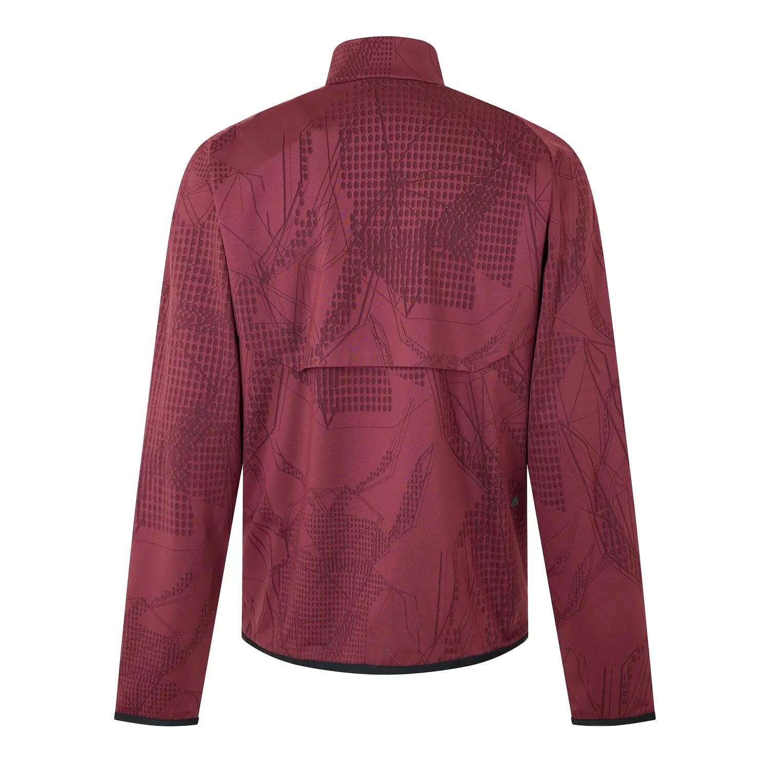 Mens Desert Half Zip LongSleeved Active TShirt (Red) 2/2