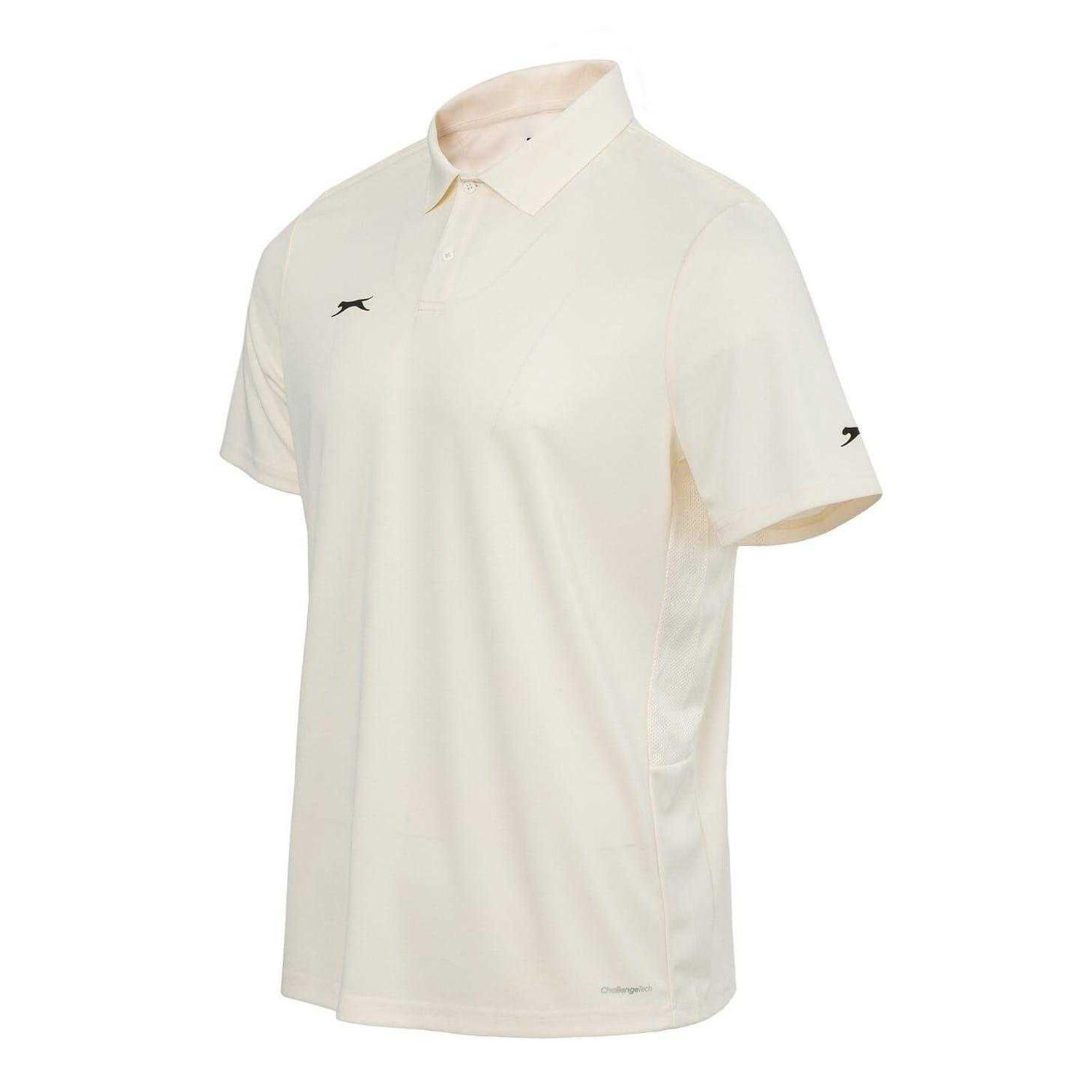 Poloshirt für , Kricket, 34 Ärmel Herren Cremefarbe 3/4