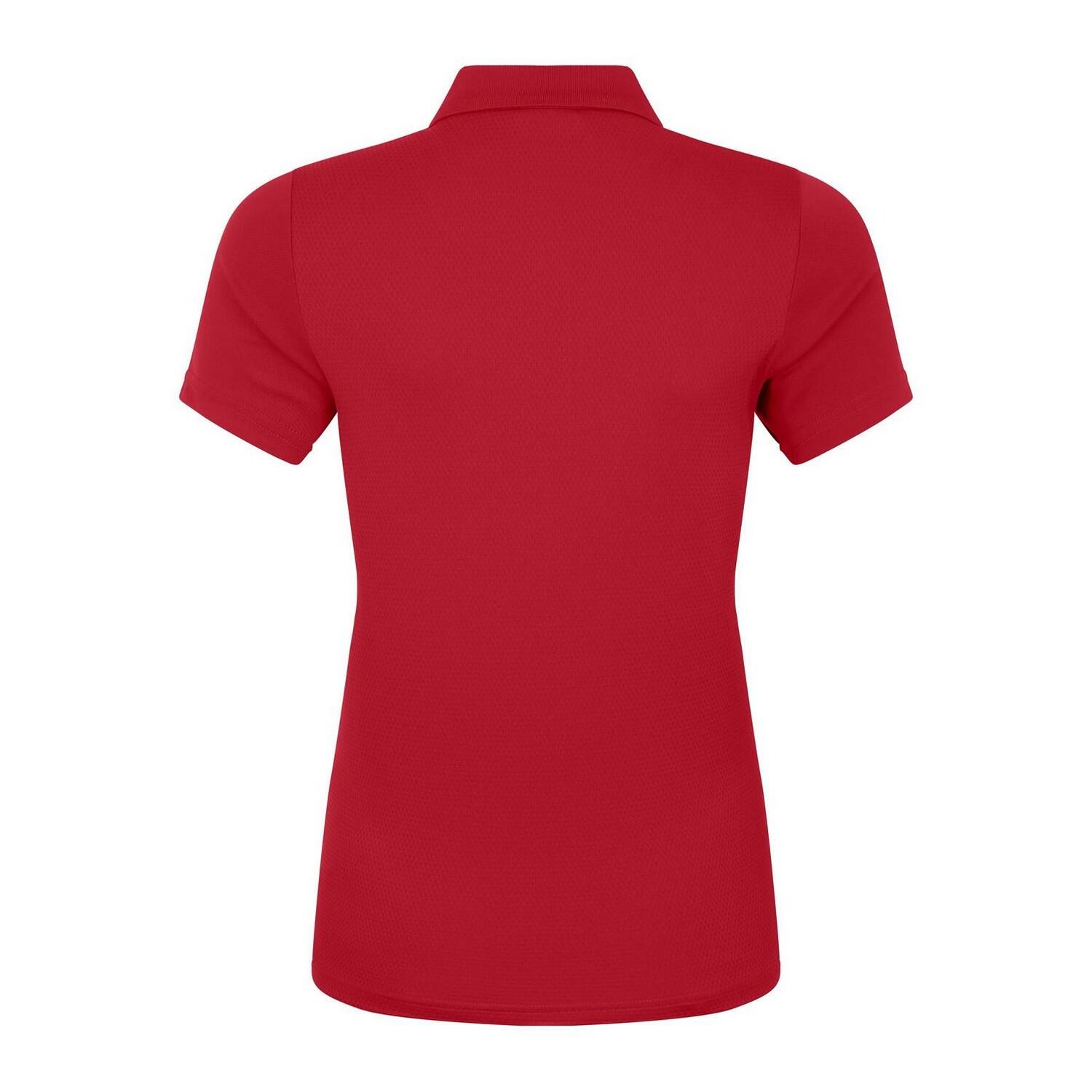 "Club Dry" Poloshirt für , Regulär Damen Rot 3/4