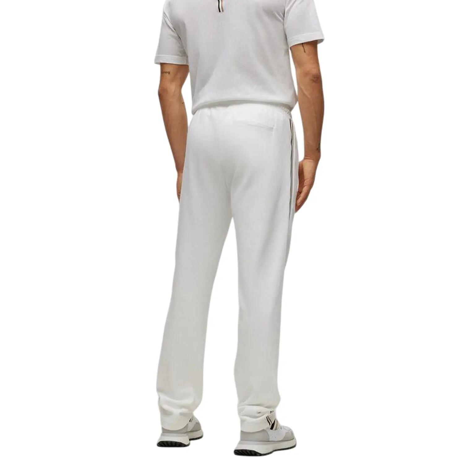 Pantaloni Da Jogging Striscia Laterale Uomo Boss Bianco 3/4