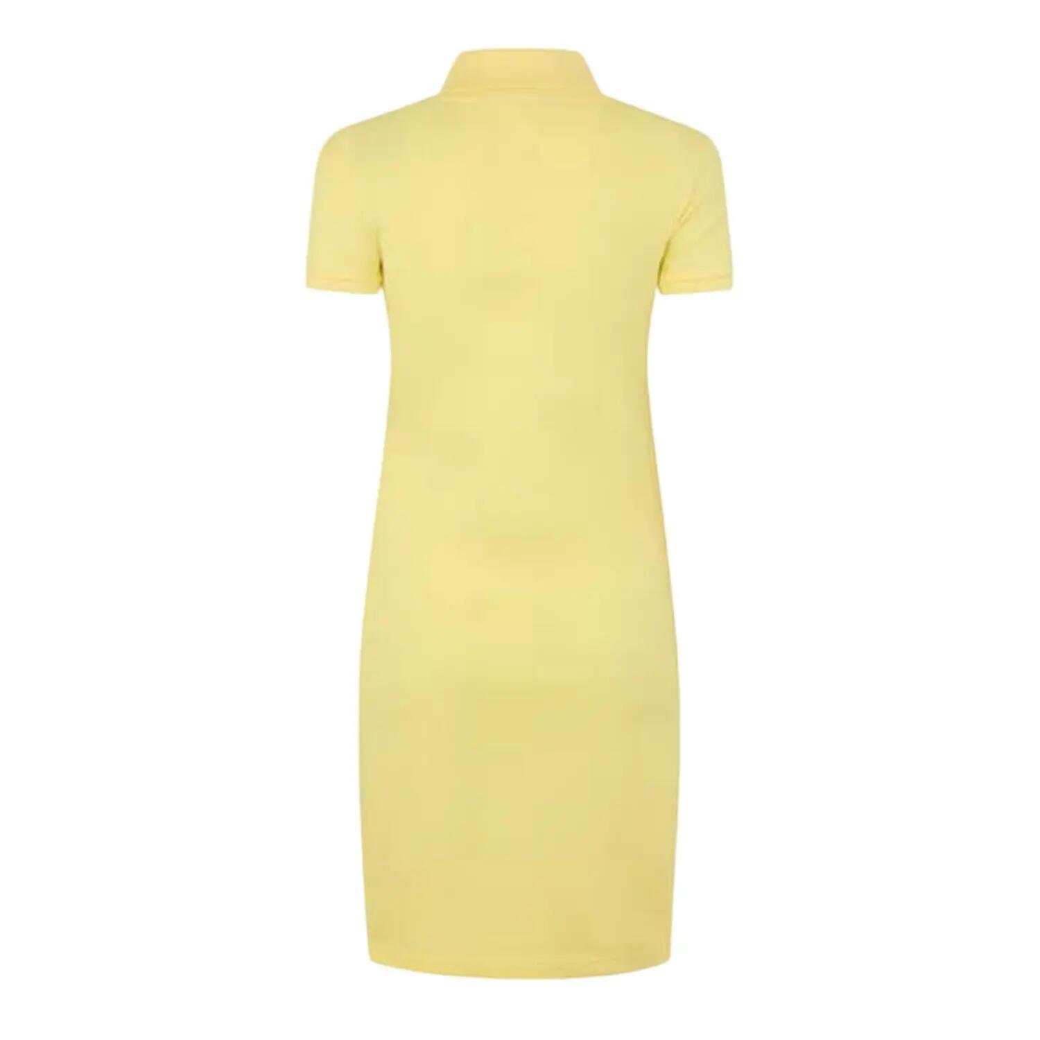 Abito A Polo Collare Donna Lacoste Giallo 3/4