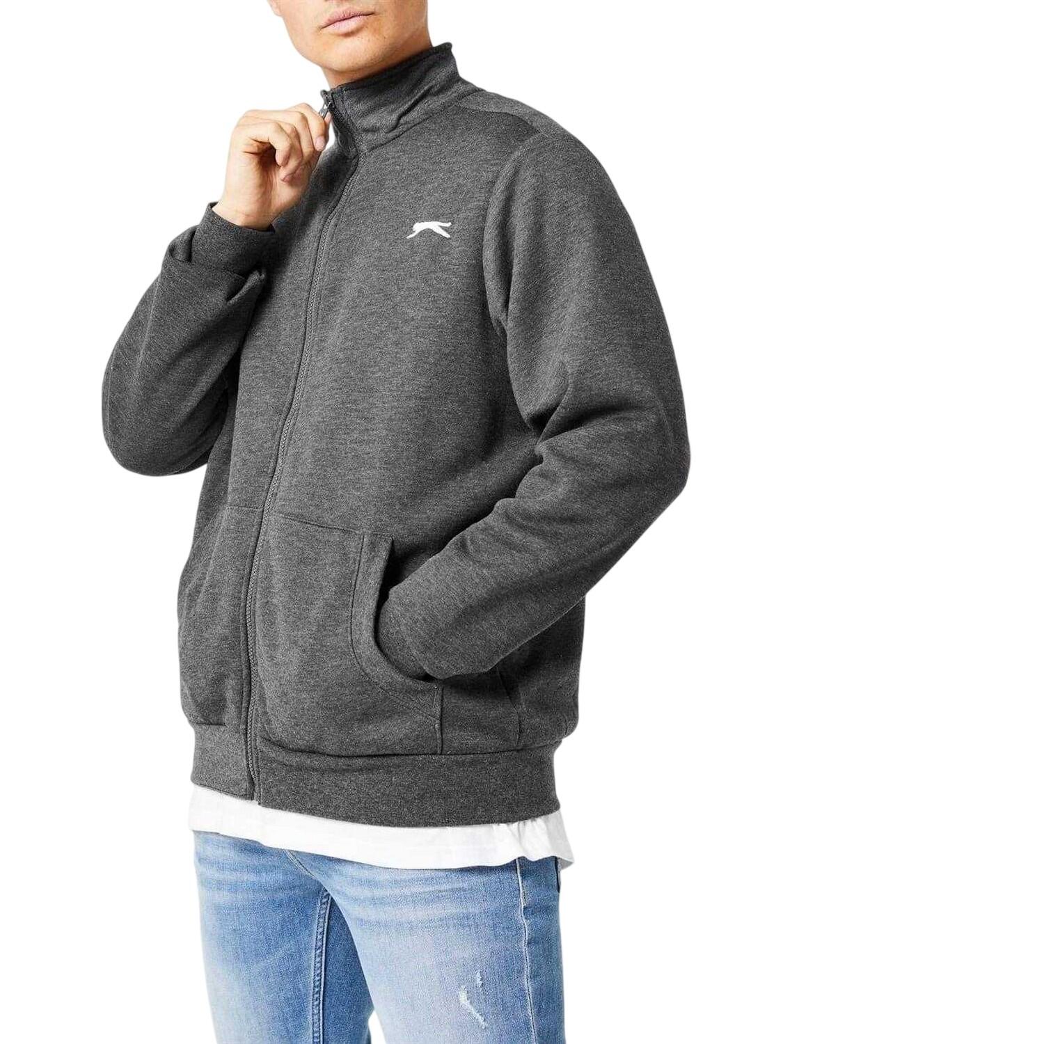 Mens Logo Polycotton Full Zip Jacket (Charcoal Marl) 4/4