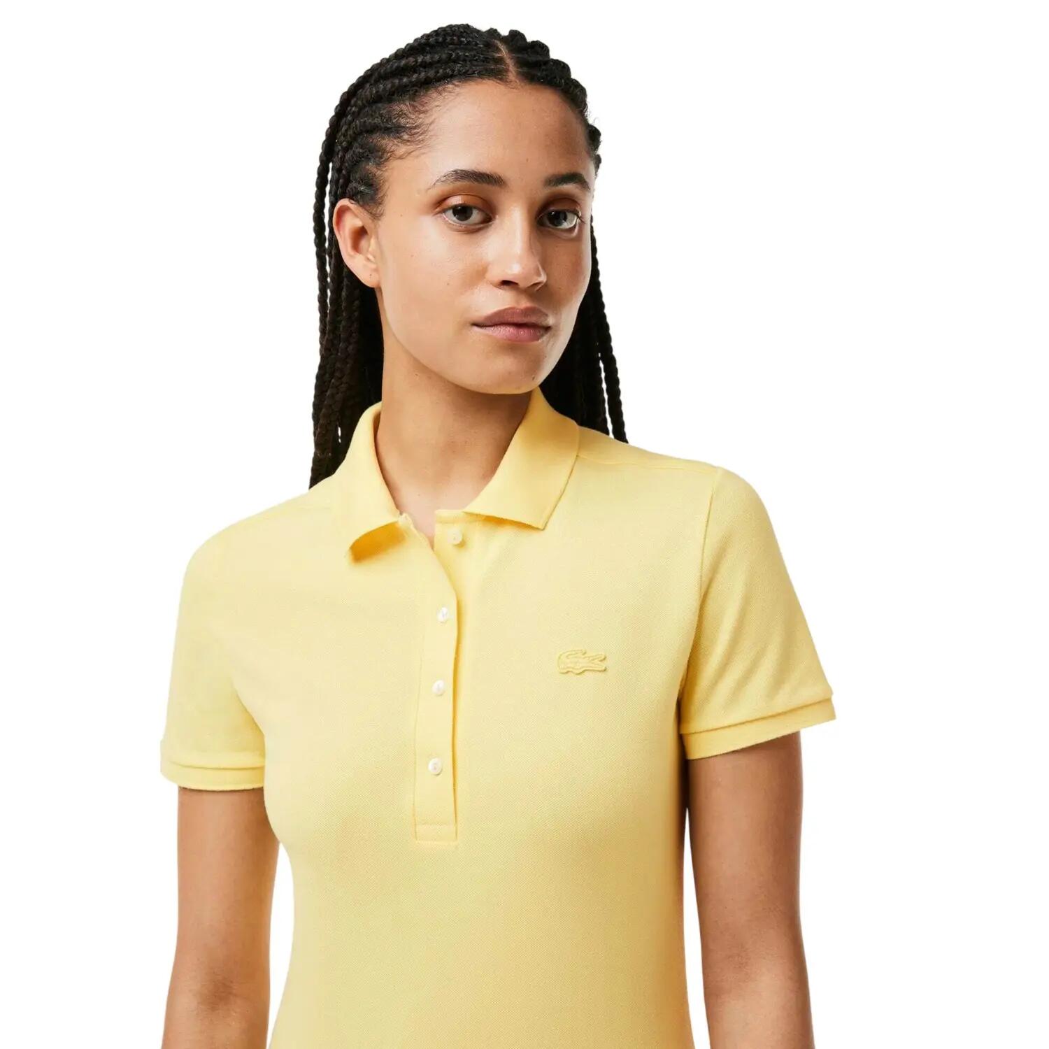 Abito A Polo Collare Donna Lacoste Giallo 4/4