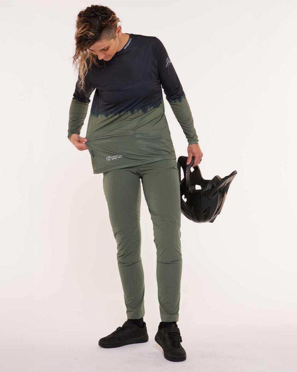 Race Khaki/Zwart Women's Long Sleeve Jersey 4/7