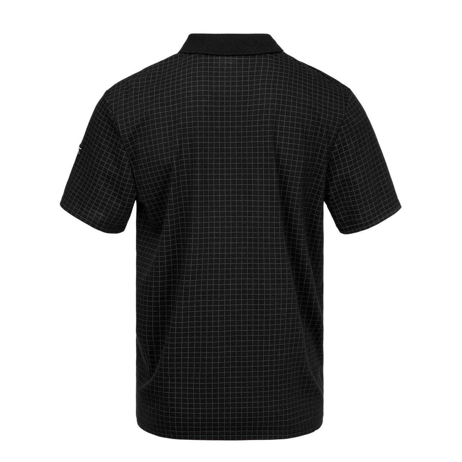 Mens Chequered Golf Polo Shirt (Black) 2/3