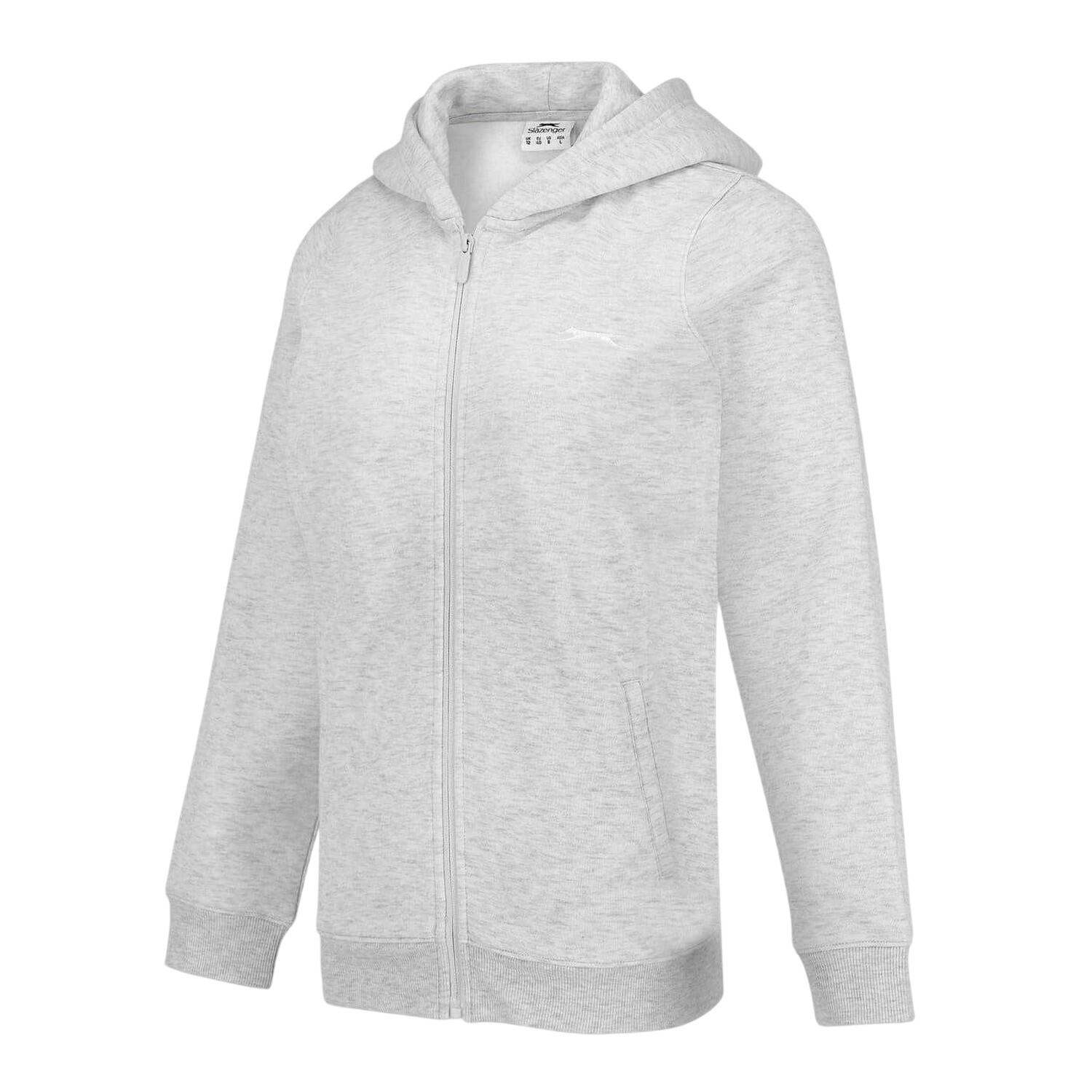 Felpa Con Cappuccio E Zip Intera Aderente Logo Donna Slazenger Ghiaccio Marl 2/2