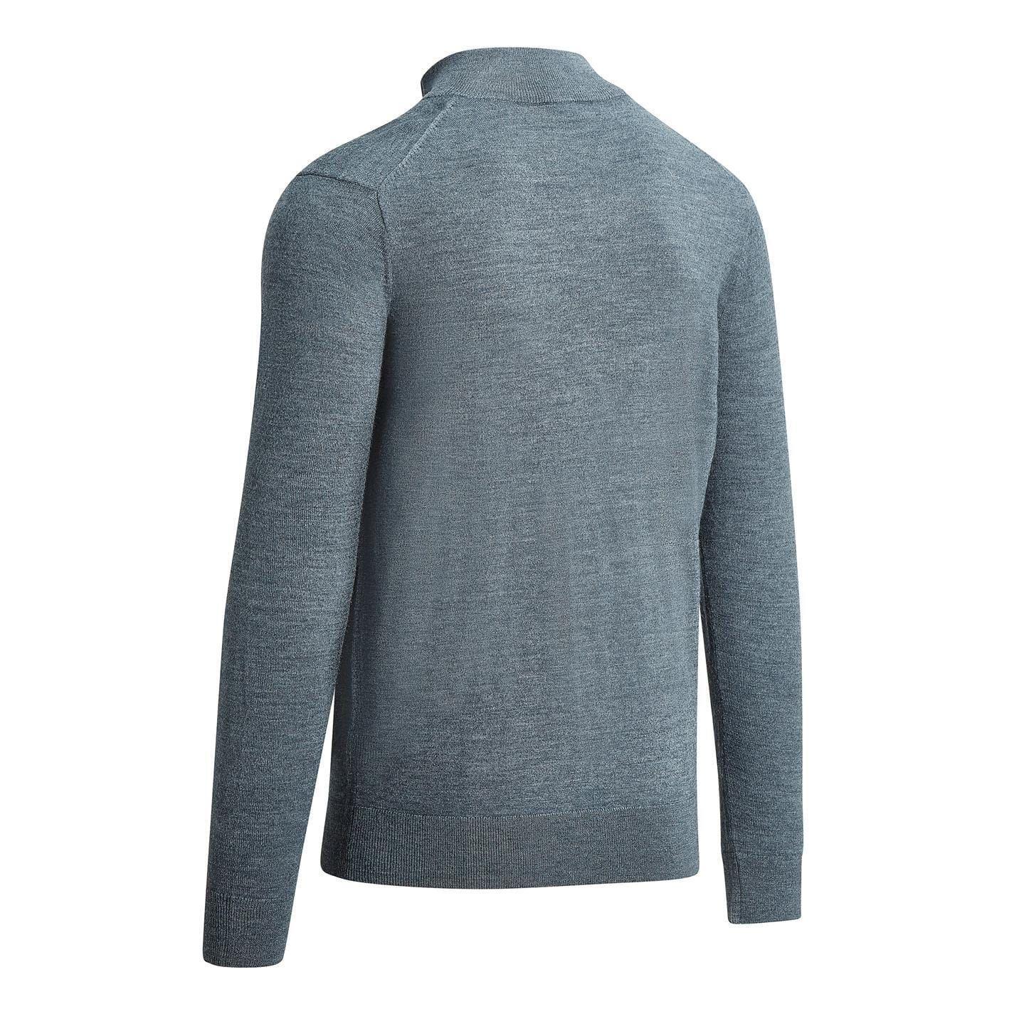 Mens Fine Knit Quarter Zip Jumper (Steel) 2/2