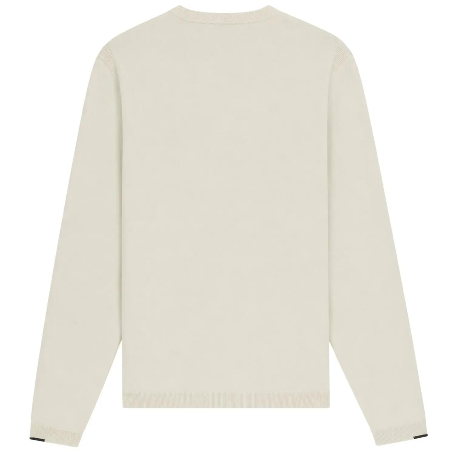 Mens Embroidered Logo Crew Neck Jumper (White) 2/2