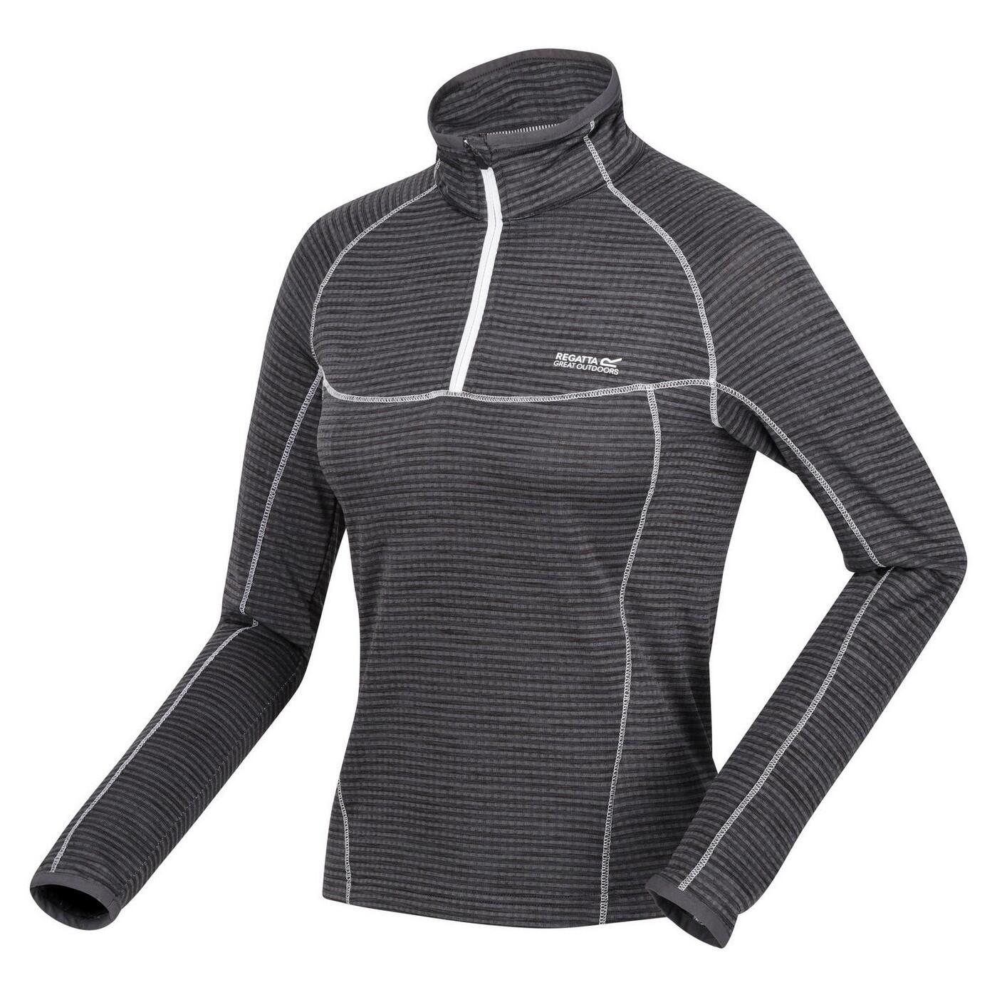 Felpa Raglan A Maniche Lunghe Donna Regatta Yonder Grigio Foca Bianco 3/4
