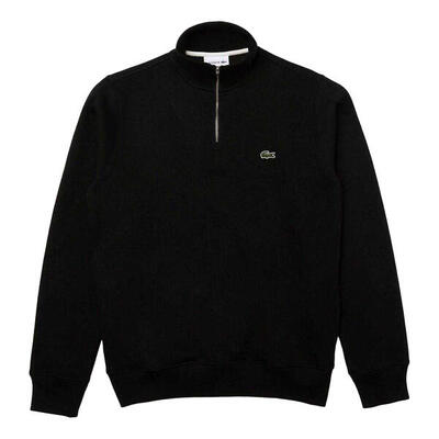 Felpa Misto Cotone Cerniera Ad Un Quarto Uomo Lacoste Nero