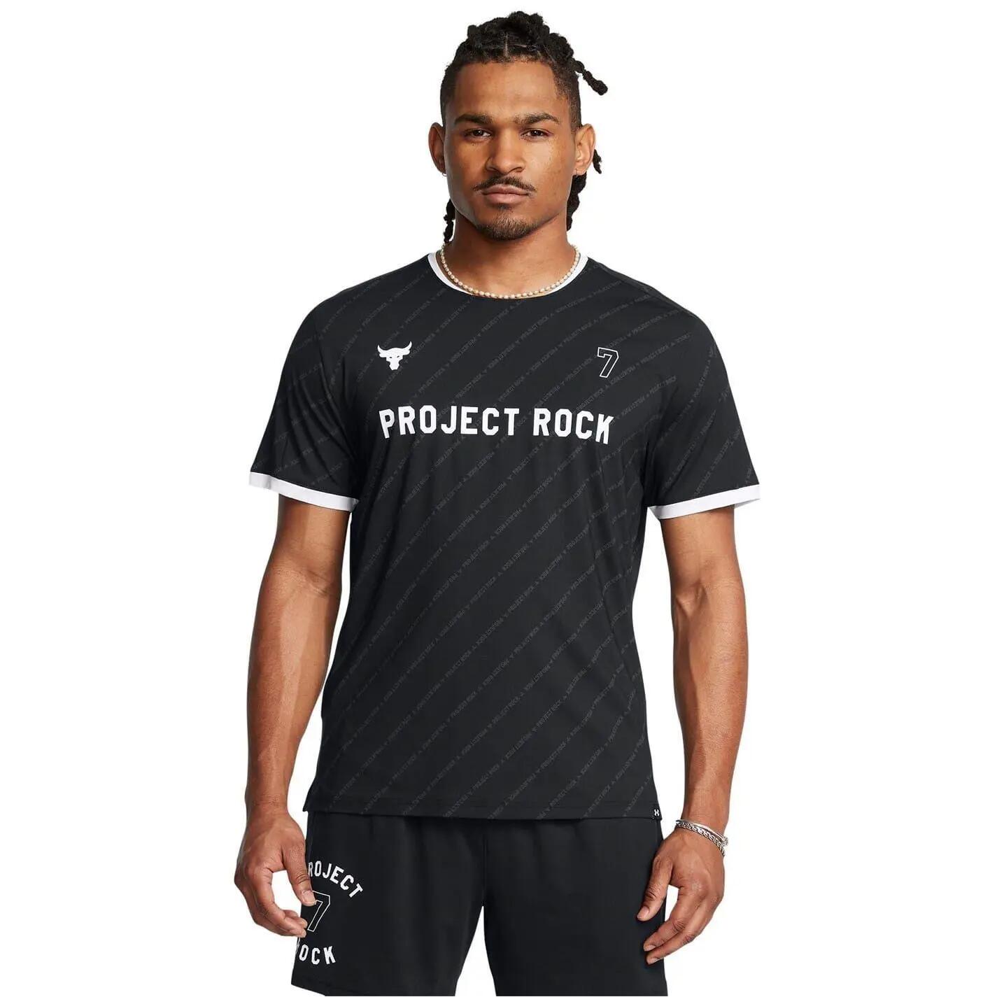 "Project Rock" TShirt für , Rugby Herren Schwarz 3/4