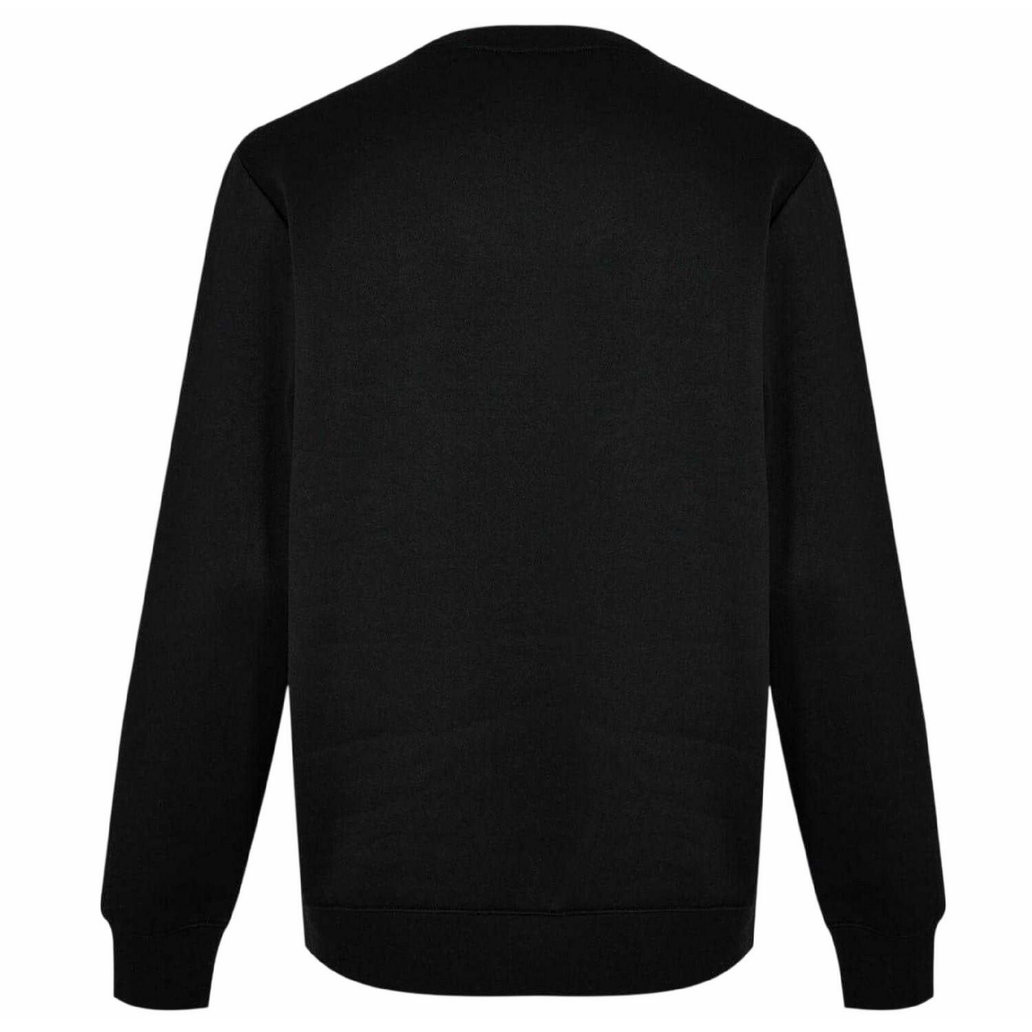 Mens Fleece Crew Neck Sweatshirt (Black) 2/2