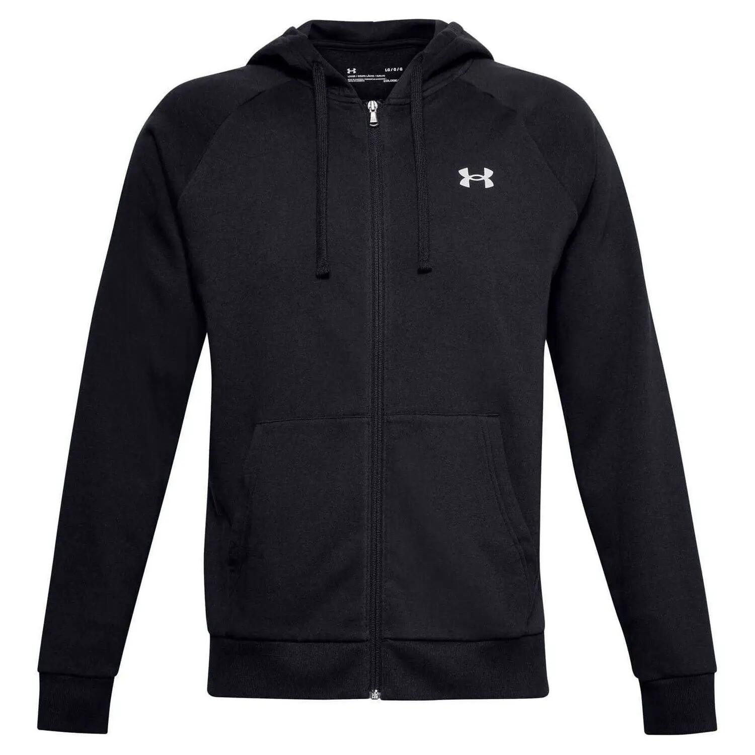 Felpa Con Cappuccio E Zip Intera Pile Uomo Under Armour Rival Nero 2/4